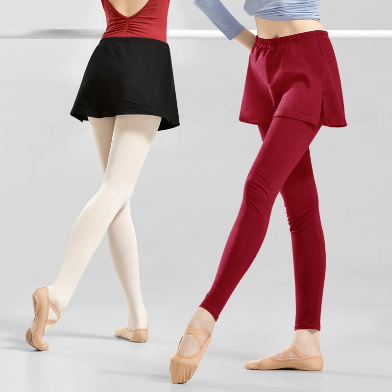 舞蹈裤女黑色练功裤成人遮臀紧身裙裤女生高腰收腹显瘦现代舞裤子