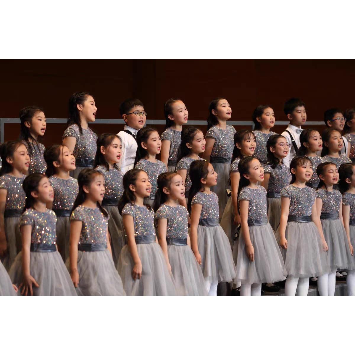 新款儿童合唱服中小学生诗歌朗诵钢琴表演合唱团演出服装主持礼服