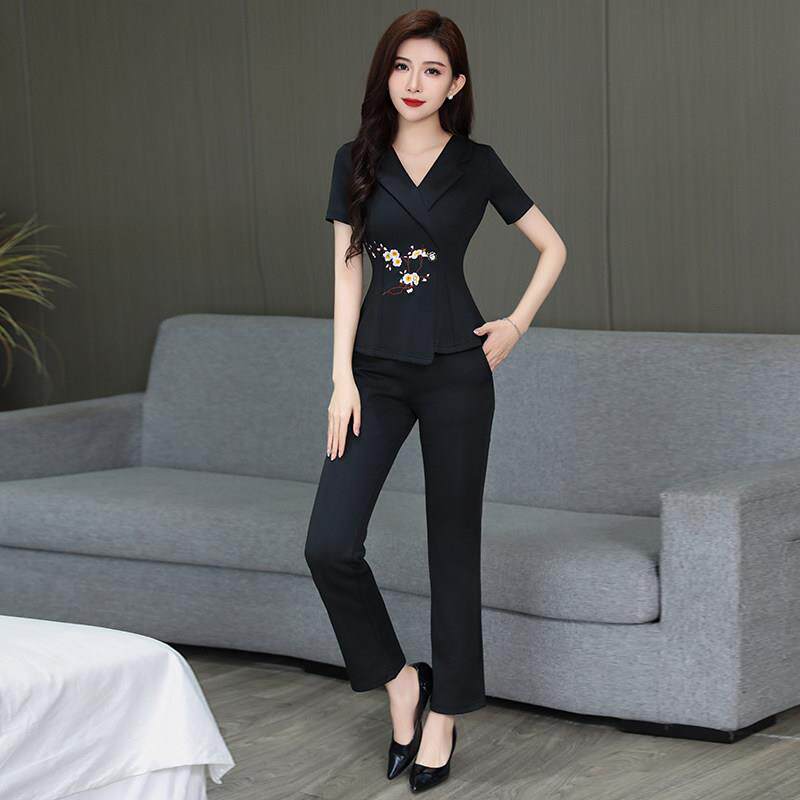 足浴技师工作服女2026养生会所显瘦足疗酒店前台桑拿工衣套装气质