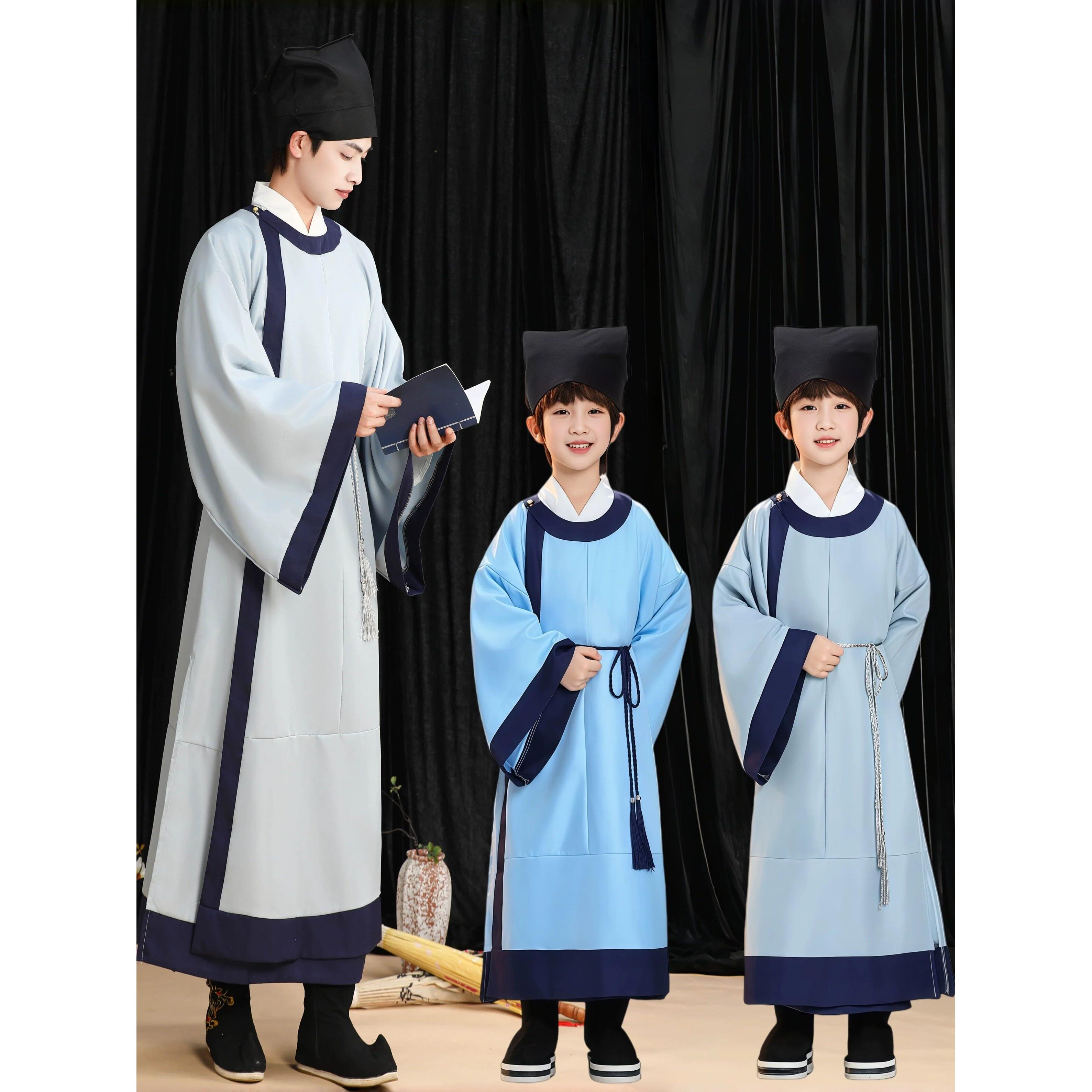 孔子孟子服装私塾先生司马迁李时珍服饰老夫子教书儿童书童演出服