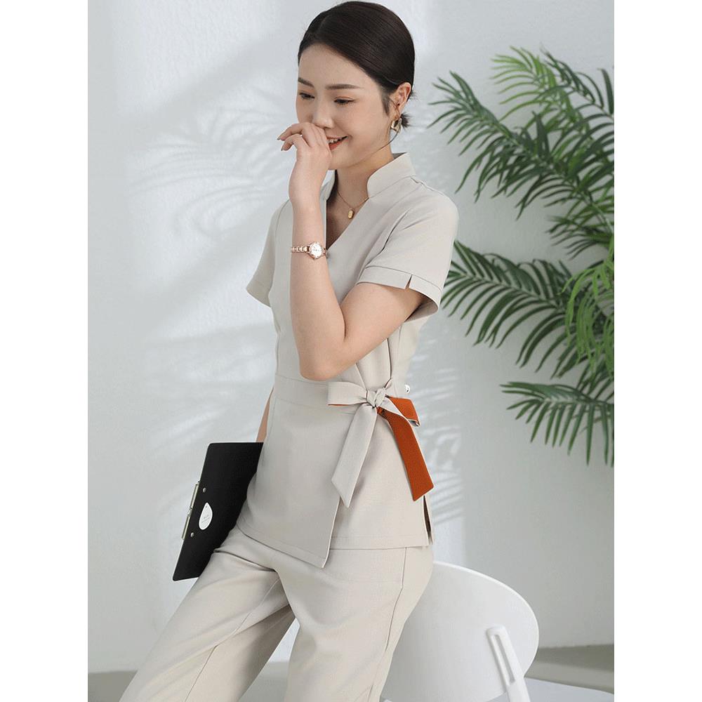 美容院美容师修脚技师工作服女士春夏高雅健身中心俱乐部高雅西装