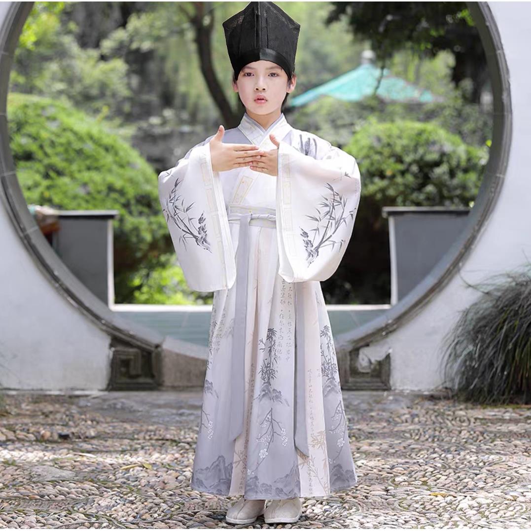 男童汉服宋朝诗人苏轼服装古装唐代李白服王安石古诗词朗诵演出服