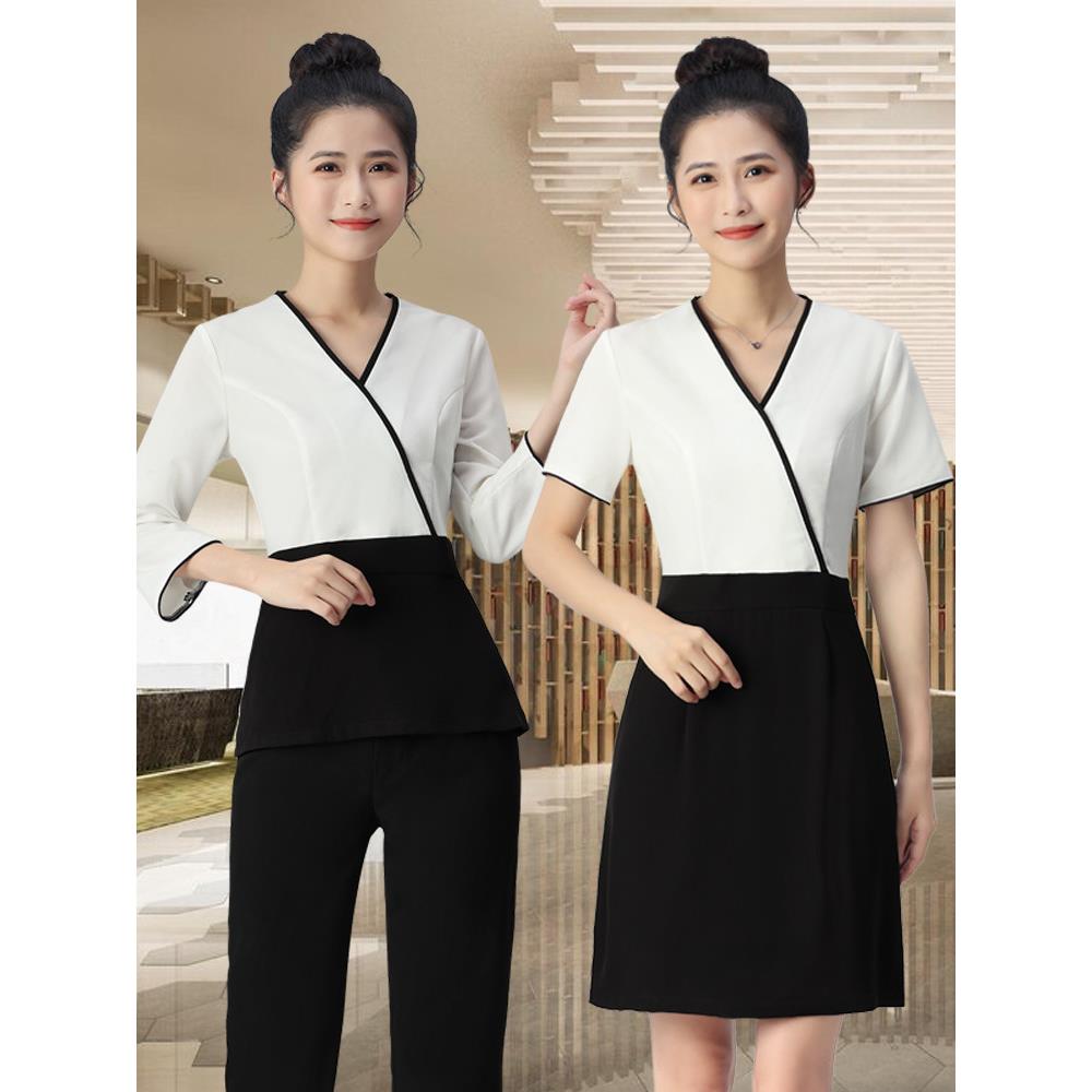 美容院月嫂工作服弹力高端女套装美容师店长月子中心气质干练套装