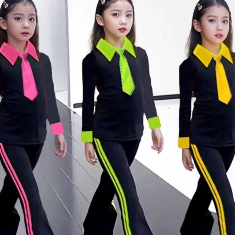 儿童模特走秀潮服女童爵士舞服装少儿嘻哈街舞套装男童架子鼓演出