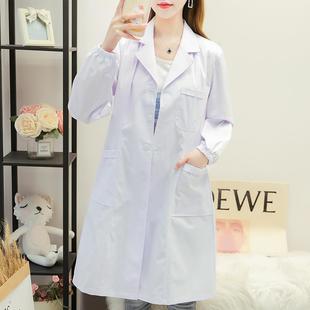 松紧袖 服男医师工作白大衣医学生化学实验服定制 白大褂长袖 女薄款
