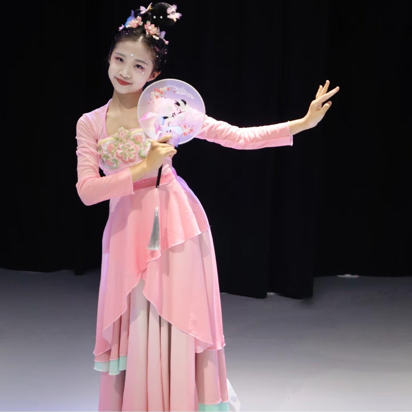 江南可采莲演出服女儿童古典舞练功服鱼戏莲叶间入莲间池上舞蹈服