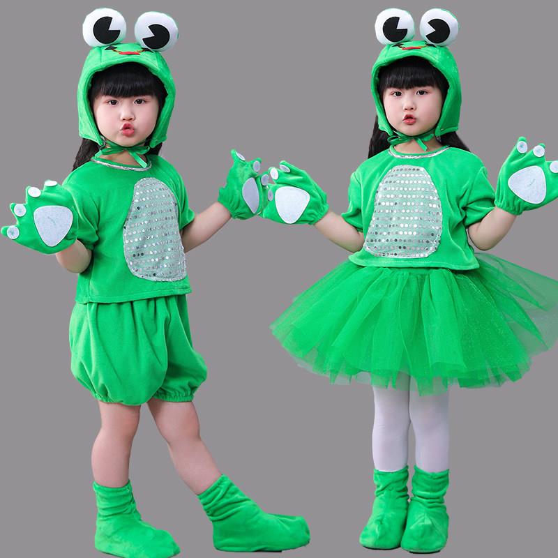 儿童青蛙演出服小青蛙舞蹈表演服小蝌蚪找妈妈话剧演出小跳蛙衣服