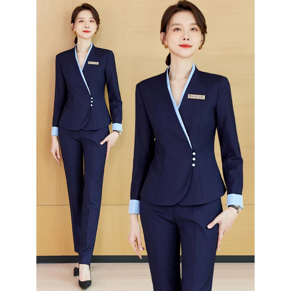 职业西装套装女秋冬气质工装美容师酒店前台医美工作服高端养生馆