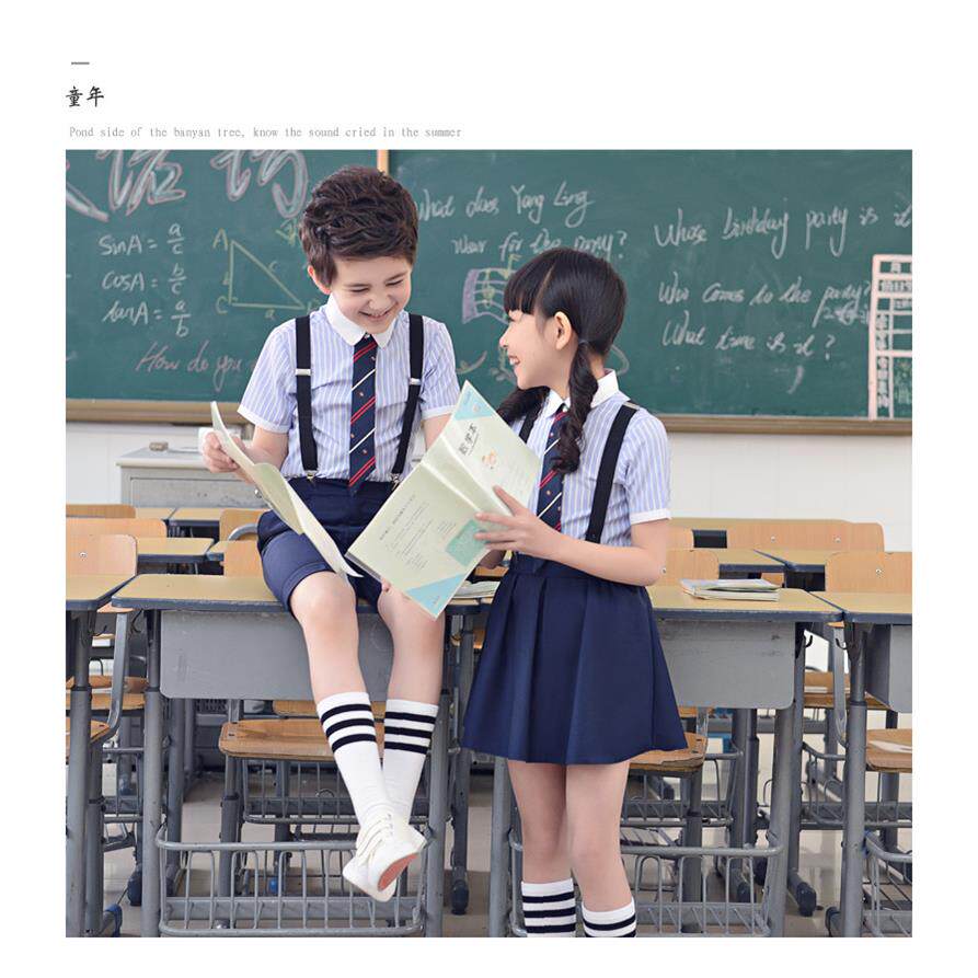 儿童背带裤演出服男童表演礼服小学生大合唱团男孩主持人朗诵服装