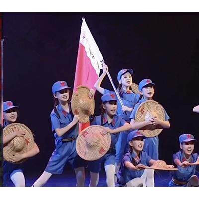 儿童小红军星星在闪烁舞蹈演出服闪闪红星幼儿八路军合唱表演服装