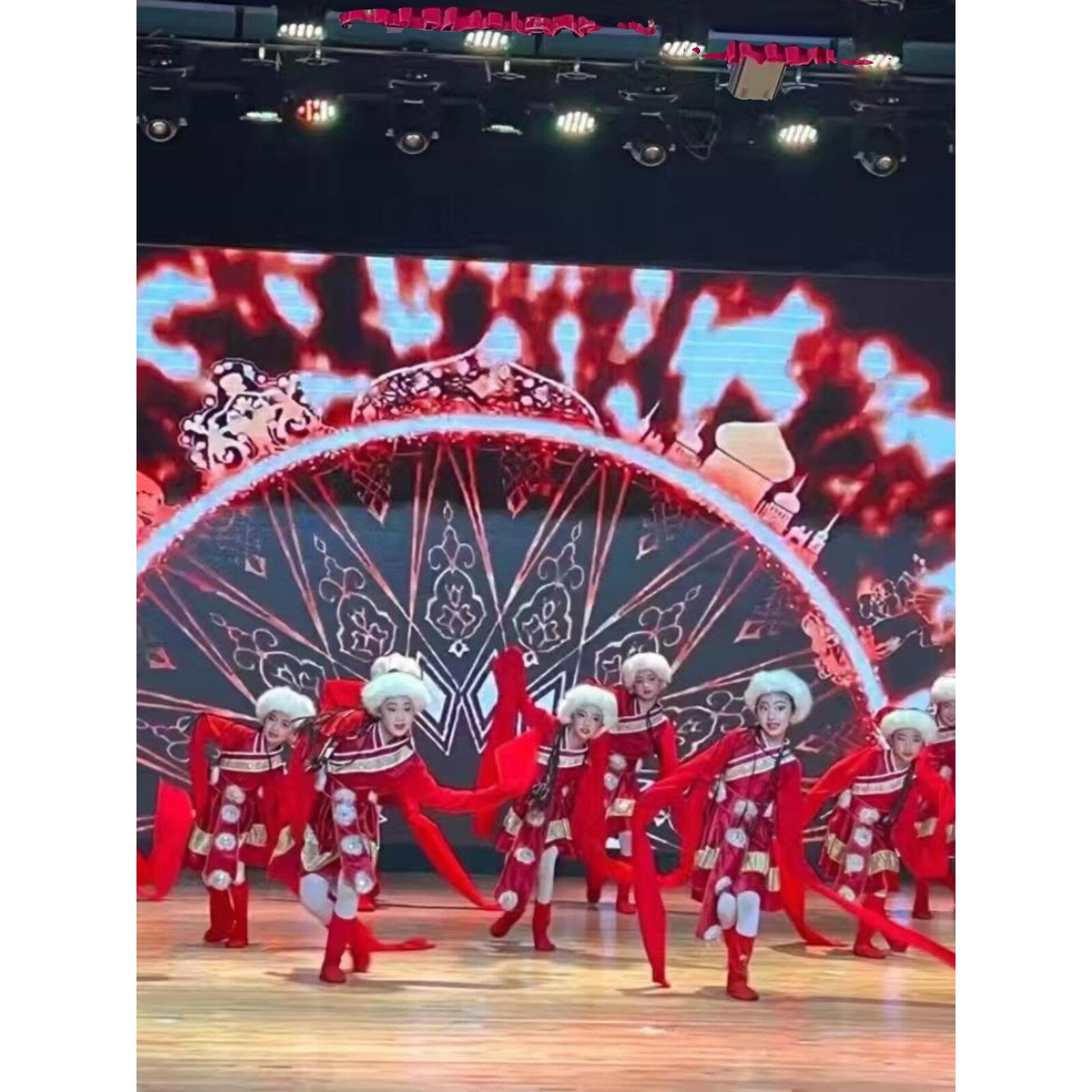 露露老师原创快乐的小卓玛喜庆舞蹈服装原版藏族舞蹈演出服全套
