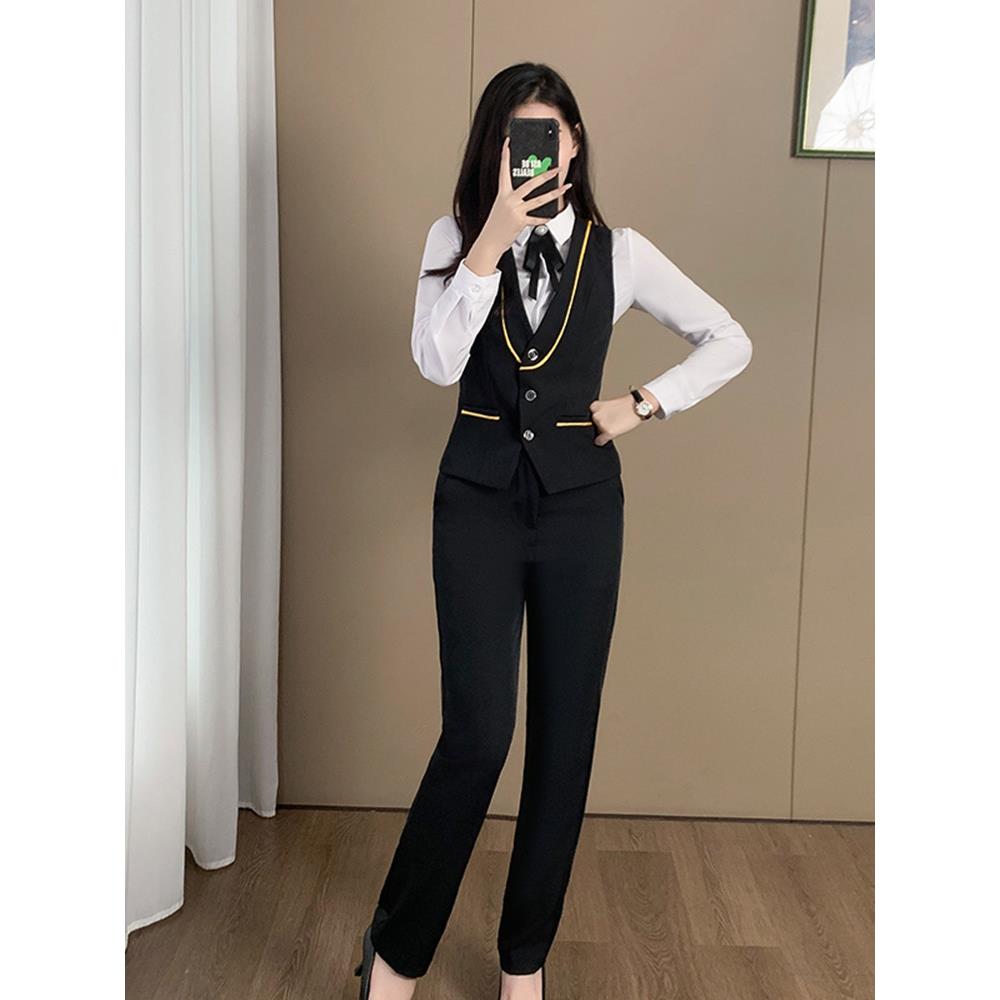 职业马甲套装女空姐制服酒店餐饮业服务员工作服饭店前台收银工装