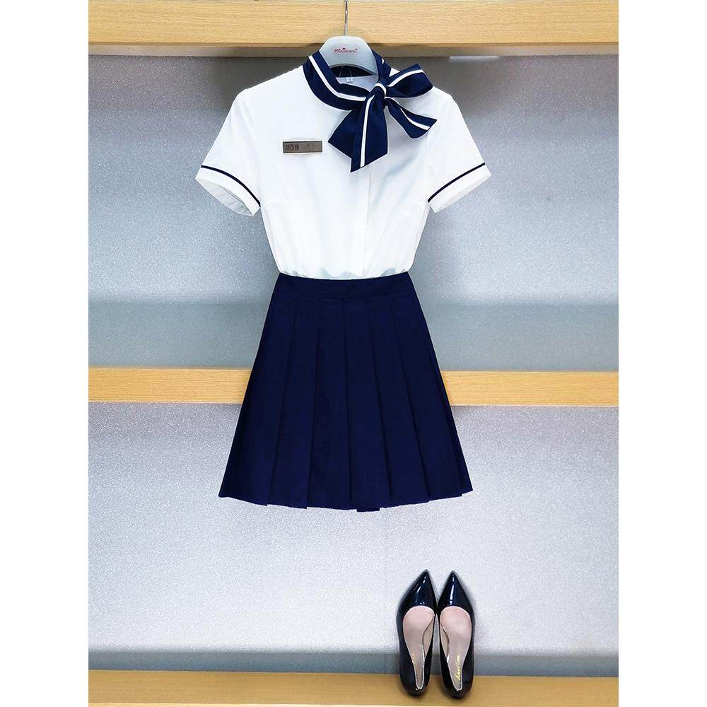 酒店前台工作服接待美容院女服务员职业装优雅衬衫套装服务员工作