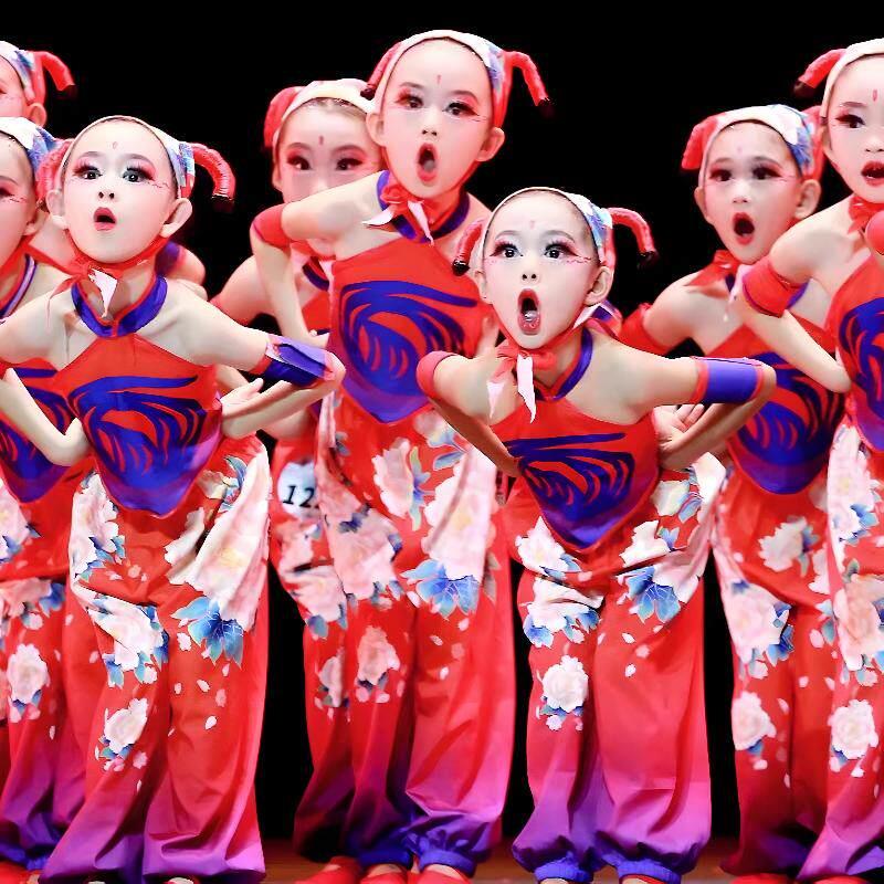 妞啊扭儿童演出服开门红喜庆拜年服醋妞妞俏丫头东北大花秧歌服饰图片