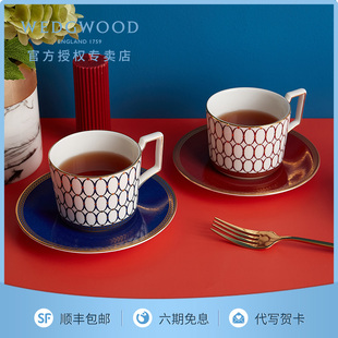 茶具 高档奢华英式 WEDGWOOD威基伍德金粉年华2杯2碟骨瓷 咖啡杯