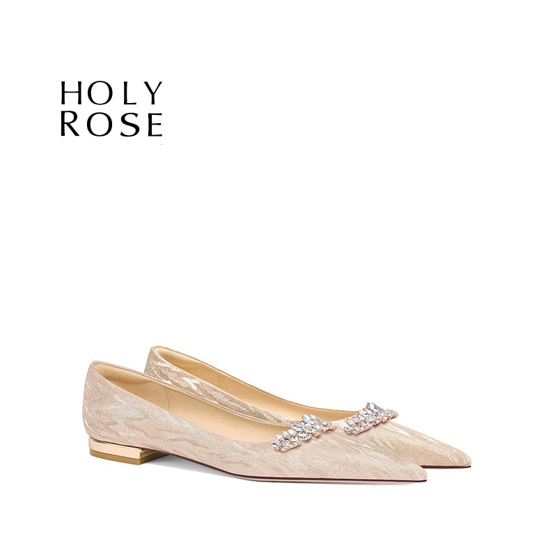 HolyRose婚鞋平底鞋可拆卸配饰