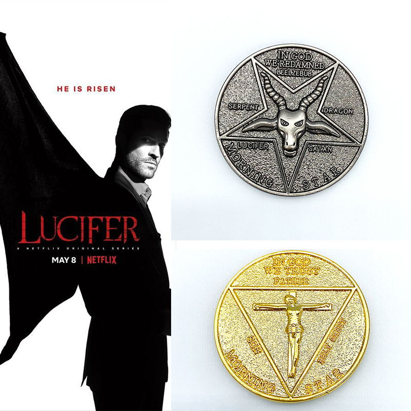 Lucifer Morningstar Coin Cosplay Props Pentecostal Badge Co