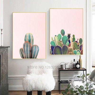 Cactus North Europe Poster Wall Art Canvas Painting Living