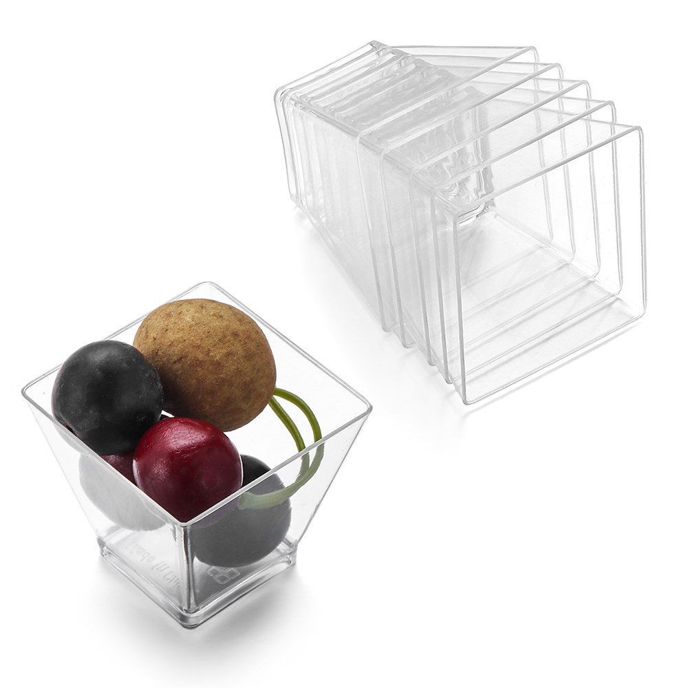 10Pcs Disposable Plastic Cups Clear Portion Transparent Trap