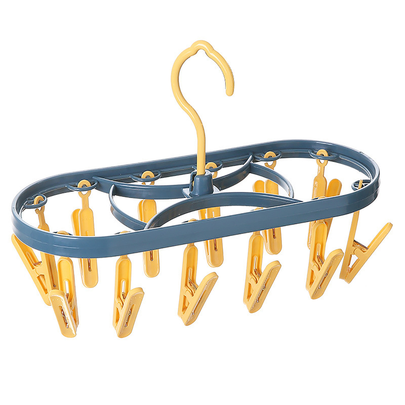 12 Clips Folding Clothes dryer Hanger Children Adults