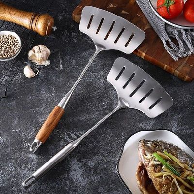 Large Stainless Steel Fish Frying Spatula Egg Pan Scoop