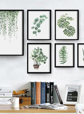 HobbyLane Nordic Style Green Plant Leaf Pattern Wall Art