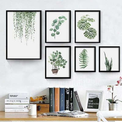 HobbyLane Nordic Style Green Plant Leaf Pattern Wall Art