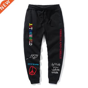 Quality Fleece trousers TRAVIS SCOTT ASTROWORLD Letter Print