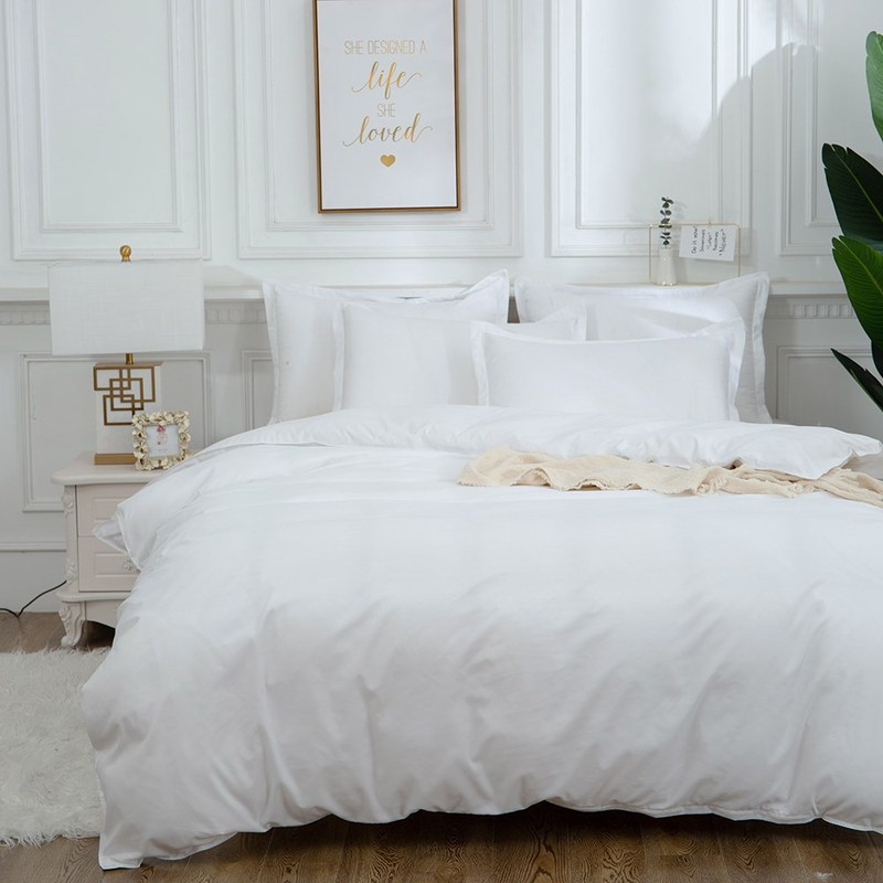 White Duvet Cover Set Strip King Size Bedding Set Luxury Eur
