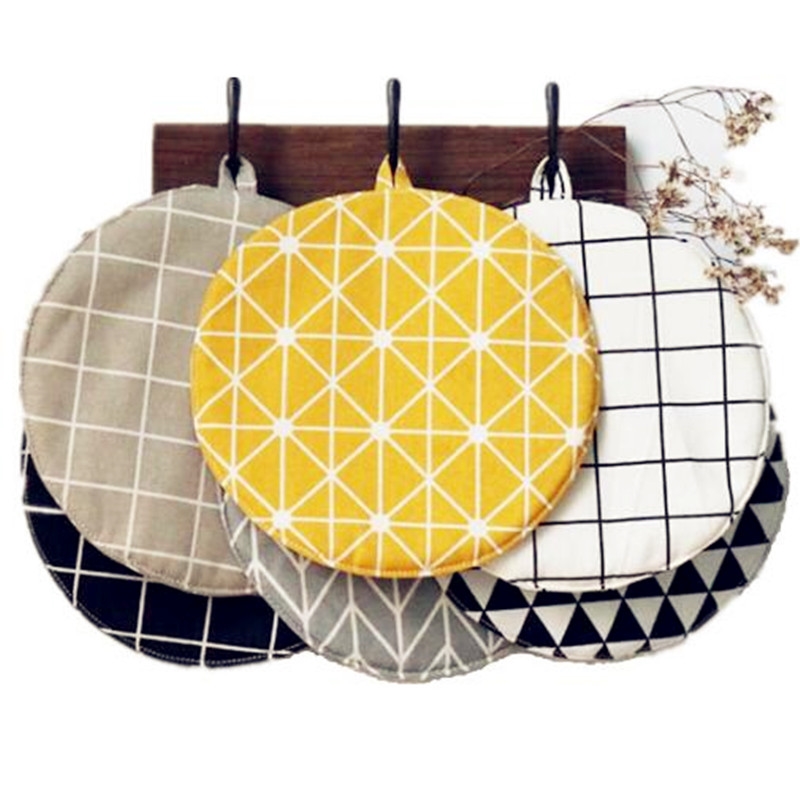 Anti-skid Insulation Cotton Round Table Mat Potholder Drink