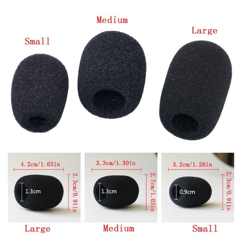 10PCS Microphone Windscreen Sponge Cover Headset Mic Foam C