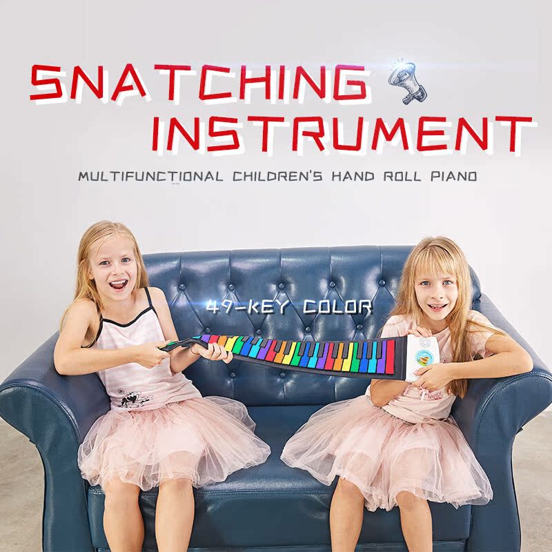49keys children portable soft handscroll controller synthesi