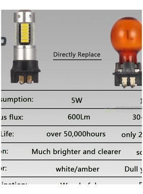 Amber White PW24W PWY24W CANBS LED Bulbs 30 D Audi BMW VW V