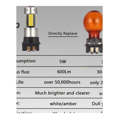Amber White PW24W PWY24W CANBS LED Bulbs 30 D Audi BMW VW V