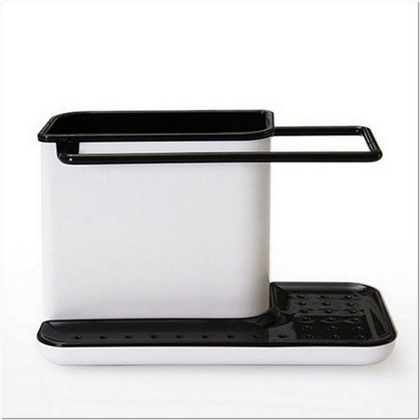 Storage Shelf Sponge Holder Draining Sink Box Kitchen Organi