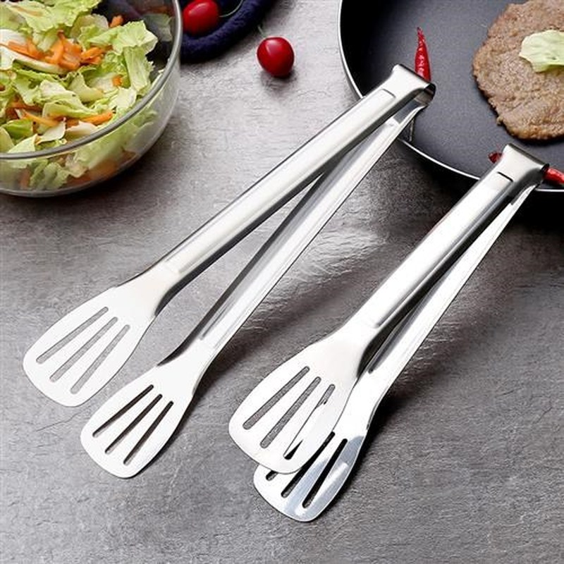 Stainless steel food tongs three-linJe food tongs barbecue