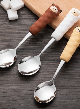 Cute stainless steel spoon 304 food-grade long-sticked littl