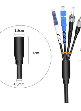 16ft Outdoor Armored 5Meters  LC-LC 4 Core Strand OS1 Single