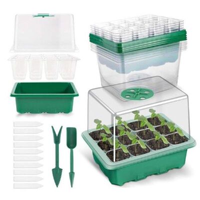 5 Pcs Seed Trays Heightened Lids Plant Germination Box Kits