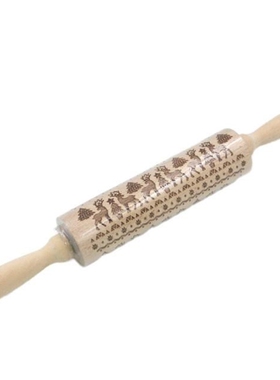 Christmas Embossing Rolling Pin Baking Cookies Noodle Biscui
