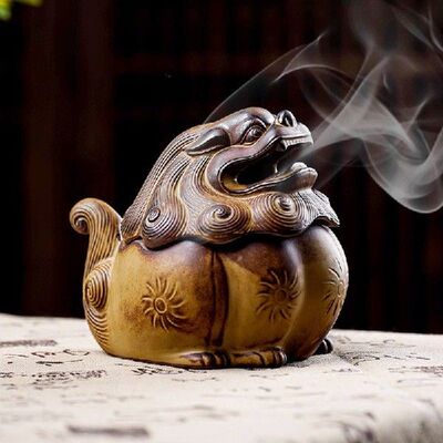 Lion Incense Coil Burner Creative Golden Toad Incense
