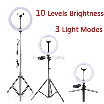 Led Ring Light with Cell Phone Mobile Holder Ringlight 26 Cm