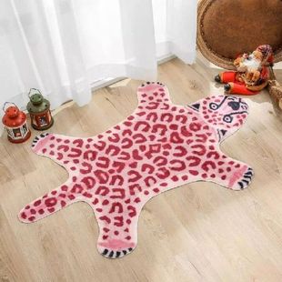 faux pattern Rug leather skin imitation Pink leopard