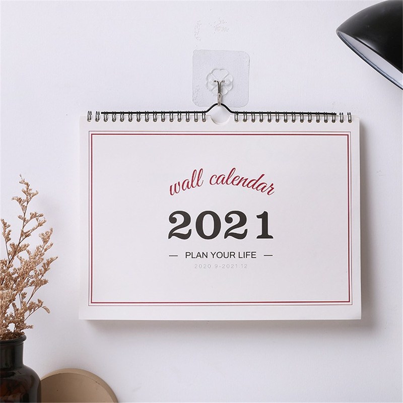 2021 Simple Wall Calendar Weekly Monthly Planner Agenda Orga 鲜花速递/花卉仿真/绿植园艺 园艺用品套装 原图主图