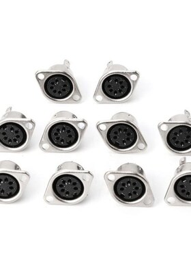 10PCS 3/4/5/6/7/8PIN Panel Mount Female Jack DIN Adapter MID