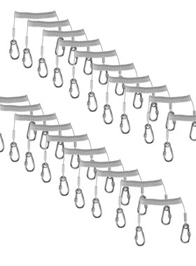 Fishing Lanyard Stainless Steel Retractable Coiled Tether