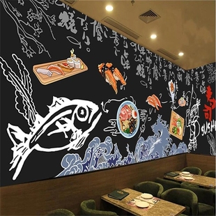 Japanese Bla Hand Custom Restaurant Cuisine Painted Sushi