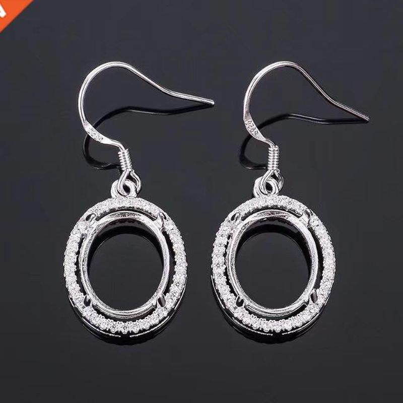 Classic Sterling Silver Hook Earrings Bezel Cabochon Gemston