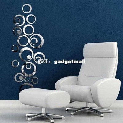 New 2015 Circles Mirror Style Removable Decal Art Wall Stick