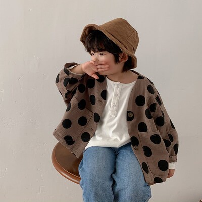 Spring 2021 korean style oversized dot long sleeve cardigans